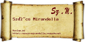 Szűcs Mirandella névjegykártya