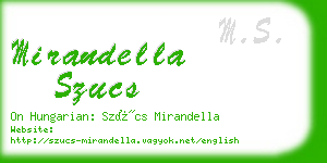 mirandella szucs business card